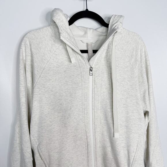 Athleta SP Small Petite Fog Heather Grey Triumph Long Hoodie Jacket Full Zip - Picture 3 of 14